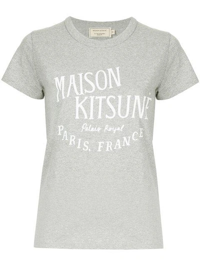 Maison Kitsuné Logo Print T-shirt In Grey