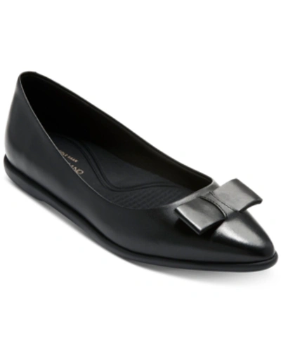 Cole Haan Women's 3.zerogrand Leather Pointed Toe Ballet Flats In Black