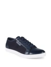 Kenneth Cole Design Leather Woven Sneakers In Navy