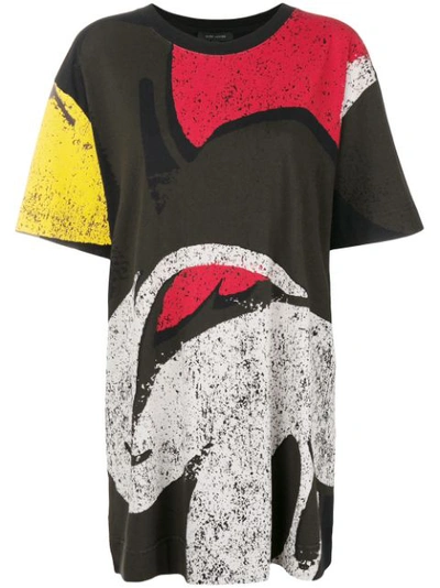 Marc Jacobs Crewneck Short-sleeve T-shirt Dress With Mickey-print In Black