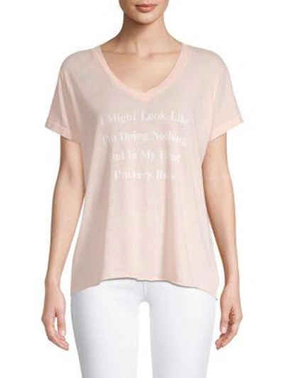Wildfox Very Busy Tee In Pink Flush
