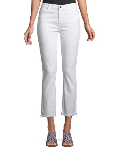 Jen7 By 7 For All Mankind Straight-leg Cropped Jeans With Raw Hem