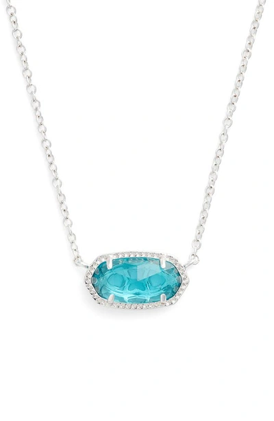 Kendra Scott Elisa Birthstone Pendant Necklace In December/london Blue/silver