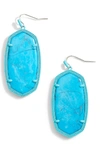 Kendra Scott Danielle - Large Oval Statement Earrings In Aqua Howlite/ Matte Aqua