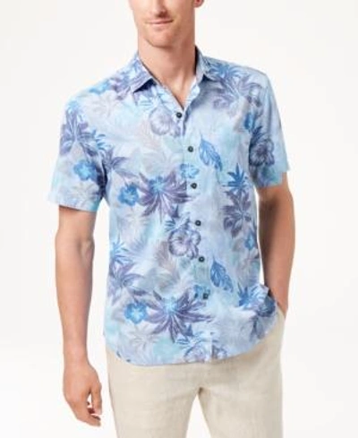 Tommy Bahama Men's Fuego Floral Knit Camp Shirt In Blue Isles