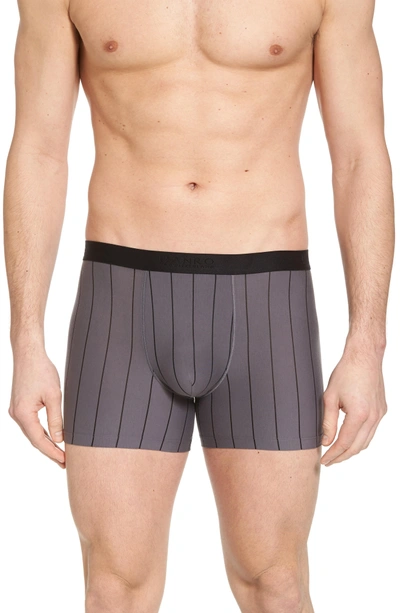 Hanro Shadow Cotton Blend Boxer Briefs In Ebony