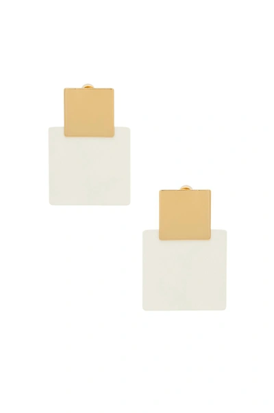 Jenny Bird Viceroy Square Earrings In White