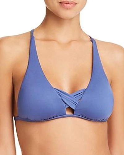 Soluna Solids Crisscross Halter Bikini Top In Lake Blue