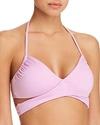Soluna Solids Wrap Bikini Top In Rosy Pink
