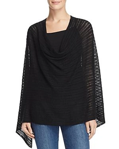 Minnie Rose Pointelle Poncho In Black