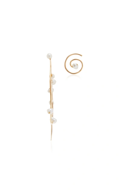 Donna Hourani Women's Dew On Tendril Spiral 18k Gold Pearl Earrings In White