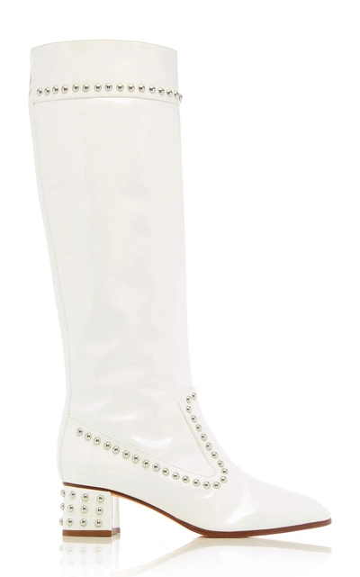 Maryam Nassir Zadeh Kiki Patent Leather Tall Boot In White