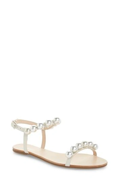 Schutz Hebe Ankle Strap Sandal In Pearl Leather