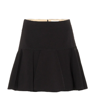 Chloé Ruffle-hem Crepe Mini Skirt In Black