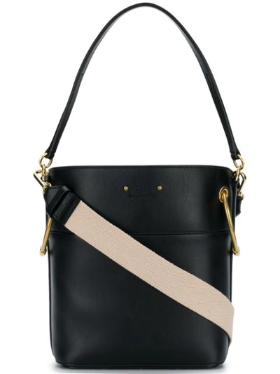 Chloé Roy Small Smooth Calf Leather Bucket Bag In Black