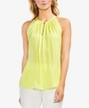 Vince Camuto Rumpled Satin Keyhole Top In Island Lime