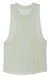 Alo Yoga Heat Wave Ribbed Muscle Tee In Pistachio