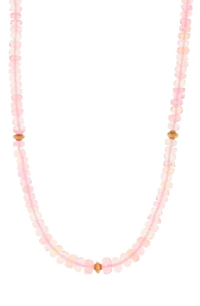 Anzie Boheme Opal Beaded Necklace In Pink