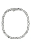 Adornia Pavé Cubic Zirconia 5mm Curb Chain Bracelet In Silver