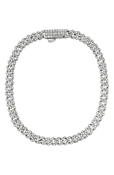 Adornia Pavé Cubic Zirconia 5mm Curb Chain Bracelet In Silver