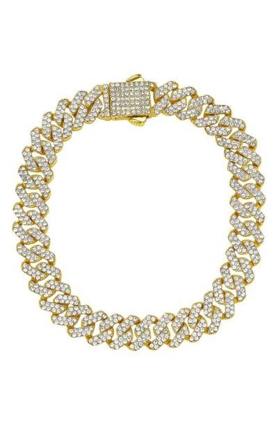 Adornia Pavé Cubic Zirconia 10mm Curb Chain Bracelet In Gold