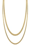 Adornia Set Of 2 Water Resistant Curb Chain Necklaces In Gold