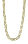 Adornia Pavé Cubic Zirconia 10mm Curb Chain Necklace In Yellow