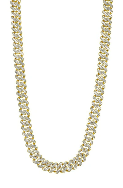 Adornia Pavé Cubic Zirconia 10mm Curb Chain Necklace In Yellow