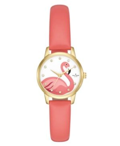Kate Spade Metro Leather Strap Watch, 26mm In Pink/ Black/ Gold