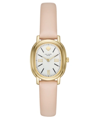 Kate Spade Staten Leather Strap Watch, 25mm In Nude/ White/ Gold