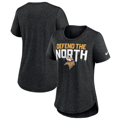 Nike Women's Local (nfl Minnesota Vikings) T-shirt In Heather Black