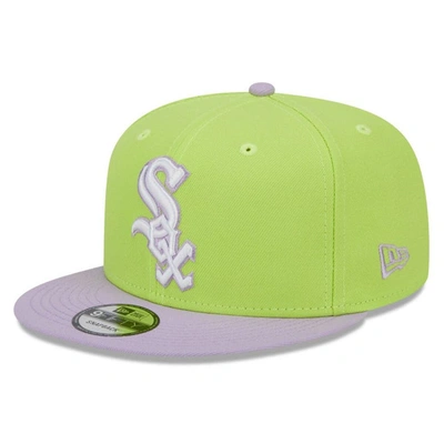 New Era Men's  Neon Green, Purple Chicago White Sox Spring Basic Two-tone 9fifty Snapback Hat In Neon Green,purple