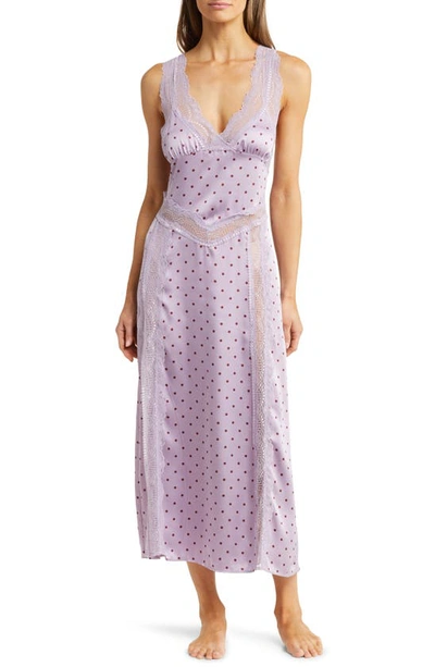Free People Bad For You Print Lace Nightgown In Pink