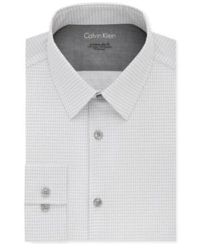 Calvin Klein X Men's Extra-slim Fit Thermal Stretch Performance Gray Print Dress Shirt In Gray Pearl