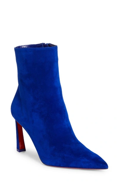 Christian Louboutin Condora Suede Stiletto Red Sole Booties In 4084 Galactiqueen