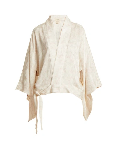 Chufy Embroidered Nibushiki Kimono-style Jacket In White