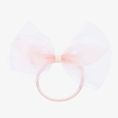Peach Ribbons Kids' Girls Pink Bow Hair Elastic (12cm)