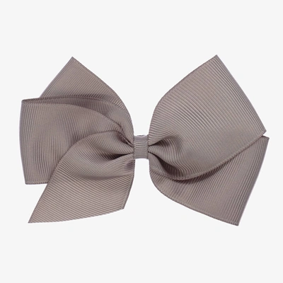 Peach Ribbons Kids' Girls Grey Bow Hair Clip (12cm)