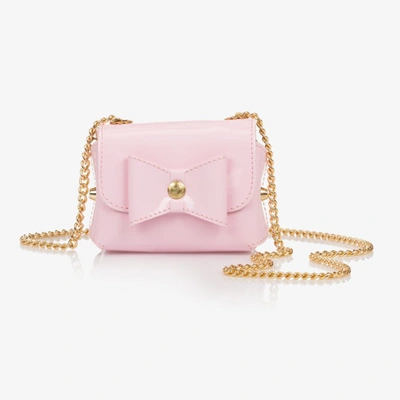 Zaccone Kids' Girls Pink Leather Bow Bag (12cm)