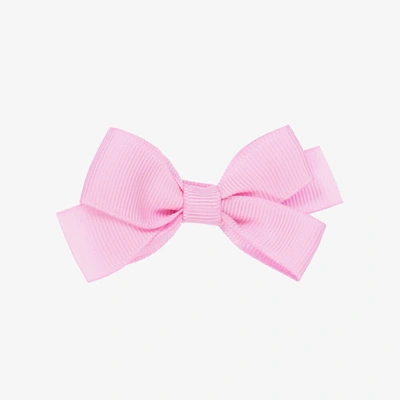 Peach Ribbons Kids' Girls Pink Bow Hair Clip (7cm)
