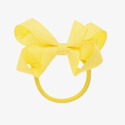 Peach Ribbons Kids' Girls Yellow Bow Hair Elastic (7cm)