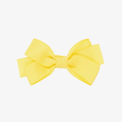 Peach Ribbons Kids' Girls Yellow Bow Hair Clip (7cm)