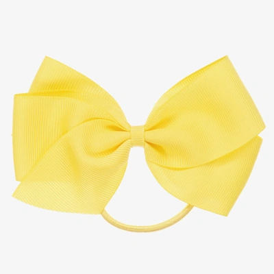 Peach Ribbons Kids' Girls Yellow Bow Hair Elastic (12cm)