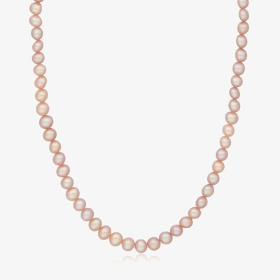 Raw Pearls Kids' Girls Pink Pearl Necklace (37cm)