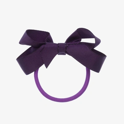 Peach Ribbons Kids' Girls Purple Bow Hair Elastic (7cm)