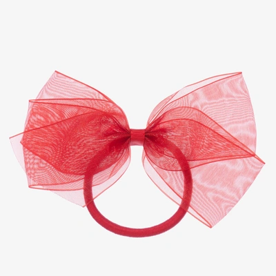 Peach Ribbons Kids' Girls Red Bow Hair Elastic (12cm)