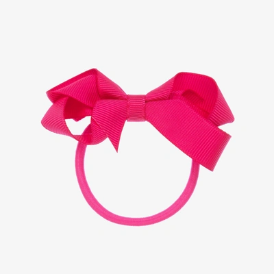 Peach Ribbons Kids' Girls Pink Bow Hair Elastic (7cm)