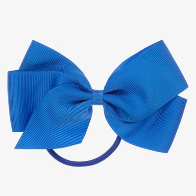 Peach Ribbons Kids' Girls Blue Bow Hair Elastic (12cm)
