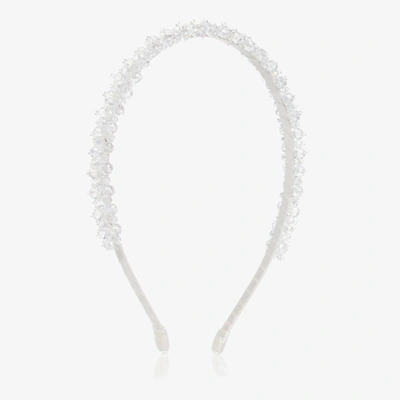 Sienna Likes To Party Kids'  Girls White Crystal Hairband