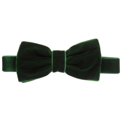 Milledeux Kids' Boys Green Velvet Bow Tie (10cm)